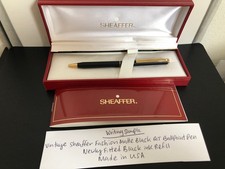 Vintage Sheaffer Fashion Matte Black Ballpoint Pen with Box & New Refill