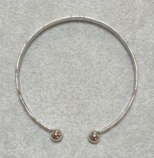 Silver Torque/Cuff bangle bracelet Hawaiian Scroll Cut Out Wave Pattern