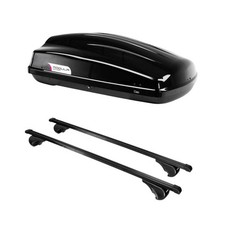 Roof Bars & Roof Box 340L for Vauxhall Zafira 1999-2005 With Raised Roof Rails
