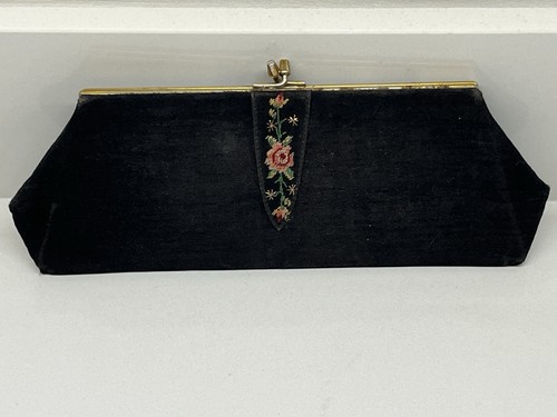 Vintage 1950s black - black, clutch