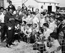 Rocky Marciano Takes Some Time To Talk 1950S Old Boxing Photo