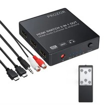 PROZOR HDMI Audio Extractor 3x1 HDMI Switch with Audio Extractor Analog Optical