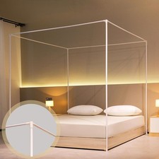 Beyeutao Double Bed Canopy Frame White Four Poster Bed Frame Canopy Bed Frame Fo
