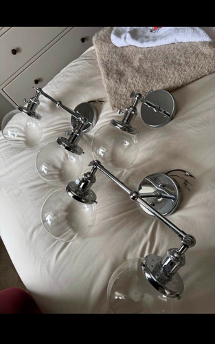 Chrome wall sconce set - sconce, 3