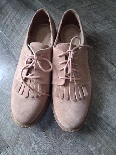 Clarks beige suede - beige, leather