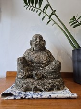 Large Vintage Stone Buddha Garden Ornament Beautiful Patina 40cm High Heavy