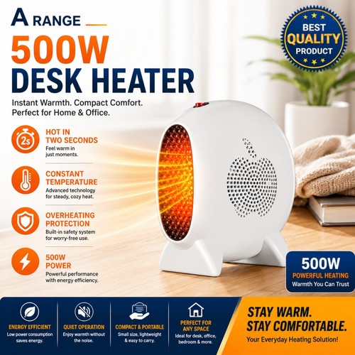 500w personal desk - 500w, heater