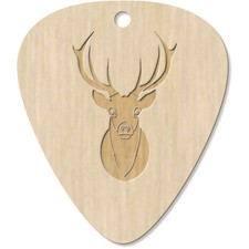 7 x 'Black Stag Head' Guitar Picks / Pendants (GP00002950)