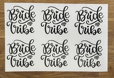 Bride Tribe Wedding Hen Do Vinyl Decal Sticker Wine Glass, Vase, Party