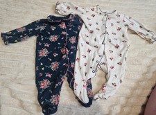 2x Baby Girl Sleepsuits - Next