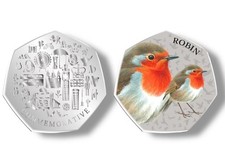 British Bird 50p Shaped Commemorative Coin Edition - Robin