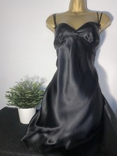 LA SENZA PURE SILK NEGLIGEE/ CHEMISE BLACK SIZE 10