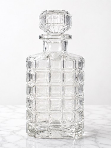 Vintage pressed glass decanter - vintage,