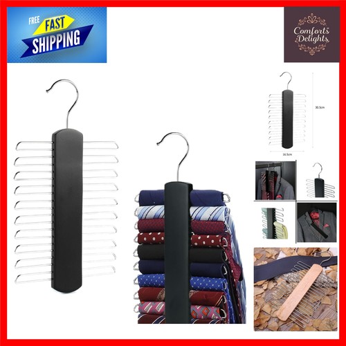 Wooden tie belt scarf rack - belt,