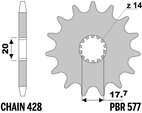Steel sprocket for - yamaha, dt-r