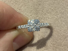 0.5 Carat Lab Created Diamond Solitaire Ring Platinum Plated 925 Size Q