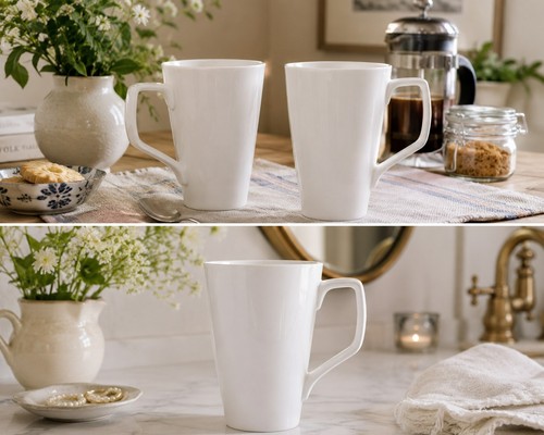 Set white mugs - white,