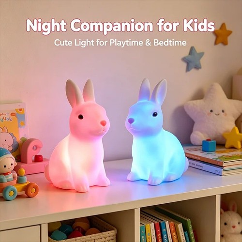 Colorful rabbit night - colorful,