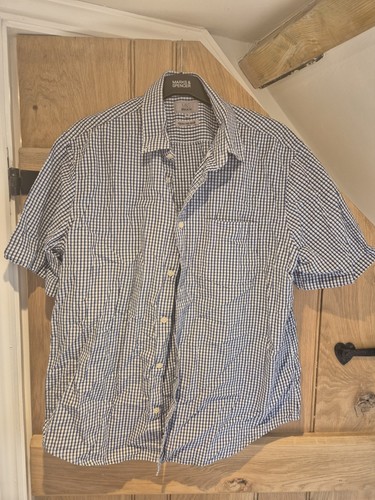 Blue and white checked - m&s,