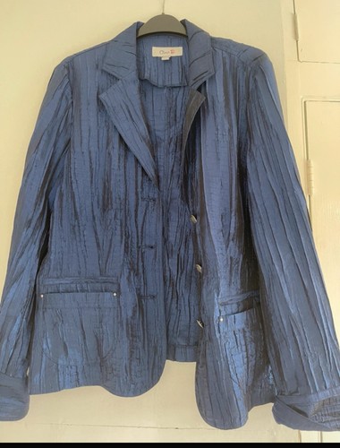 Oscar blue crepe jacket - blue,