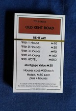 FULL SET OF MONOPOLY DEED AND