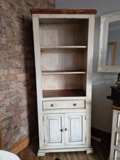 Rustic Style Hutch Display Cabinet Solid Wood Kitchen Dining. Distressed Finish