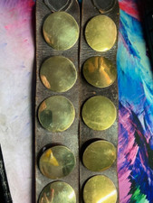 A Pair of Vintage equestrian horse brass decorations, leather and brass