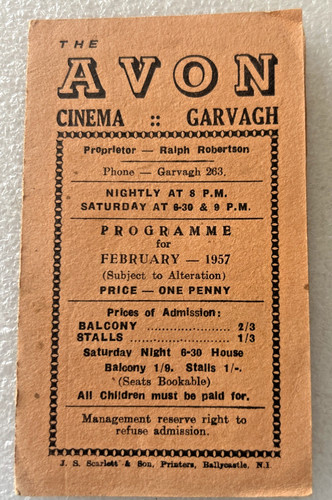 1957 cinema programme avon - 1957,