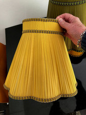 vintage 1960's golden yellow med/large pleated chiffon lampshade /lightshade 12"