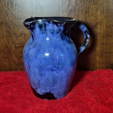 Ewenny Pottery Welsh Studio Jug – Blue-Black Glaze, Signed British Heritage