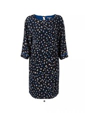 Oliver Bonas Dress Size 10 Shift style Gesture Animal Print Dress Navy Blue 10