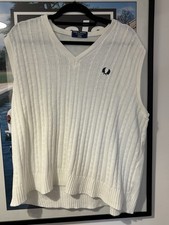 Vintage large Fred Perry Men's Jumper Tank Top Mod Made in UK