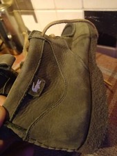 Vgc Lacoste Moc Toe Boots Uk8 Leather Suede ,Green Kaki/black