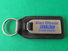 Keyring Key Ring - Vintage Fiat Motor Car Dealer Leather Key Fob