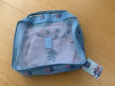 Set Of 5 Packing Cubes Luggage Organiser Travel Primark Disney Lilo & Stitch NEW