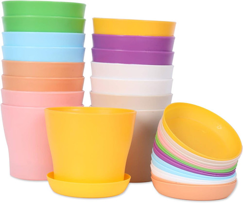 Pack plastic flower - 4",