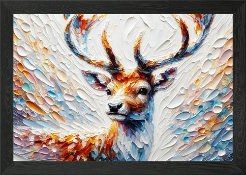 Stag light framed - wall, art