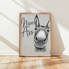 Funny Donkey Wall Art Print