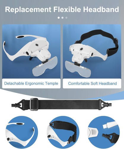 Led headband magnifier - led,