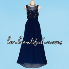 QUIZ RICH NAVY EMBROIDERED