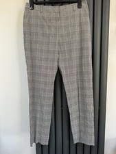 New Ex Chain store ladies black checked straight leg trousers size 14
