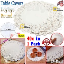 40pcs Napkin Lace Round Paper Doilies Table Covers Doyleys Catering Cake Holder