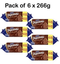 Pack Of 6 X 266g McVitie's Milk Chocolate Digestive Biscuits, 5 Months + Dates