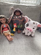 Disney Store Moana Plush Soft Toy Bundle - Maui,Hei Hei, Pua Moana Large Size