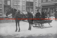 F023076 Vintage photograph of horse drawn sleigh Vienna Austria 1910