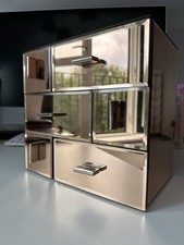 Beautify Rose Gold Mirrored Glass 6-Drawer Jewellery / Makeup Storage Chest