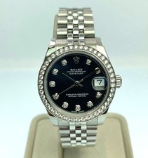 ROLEX LADY-DATEJUST 31mm STAINLESS STEEL Ref.:178384,GENUINE DIAMOND NUMERALS BEZEL