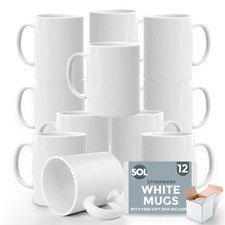 12-48pk Plain WHITE Mugs 11oz