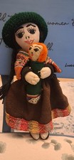 Peruvian Vintage Rag Doll Handmade Folk Art Mother And Baby