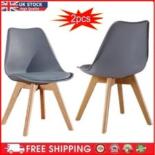 2 Tulip Dining Chairs Wooden Designer Chair Modern Office Kitchen Home Furniture